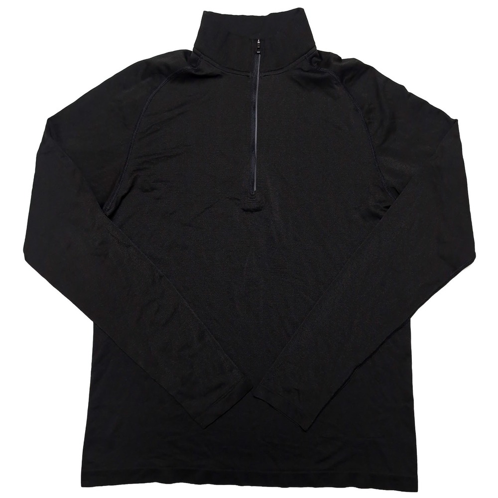 Lululemon Zip Pullover Mens Large Black Metal Vent Activewear Long Sleeve Top
